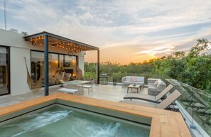 Outdoor dining - Boho Loft Pool Priv Sillas Colgantes- Centro Tulum (Tulum)