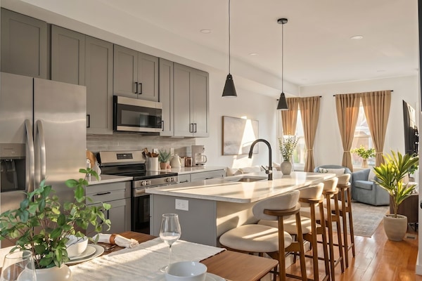 Fully Stocked modern kitchen when seating for 8