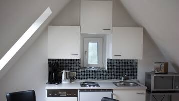 Kühlschrank, Mikrowelle, Herdplatte, Geschirrspüler