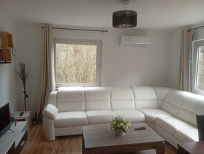 Living area - Holiday Home 'Fully Furnished 3-room Ground-floor' with Shared Terrace, Shared Garden and Wi-Fi (Marienheide)