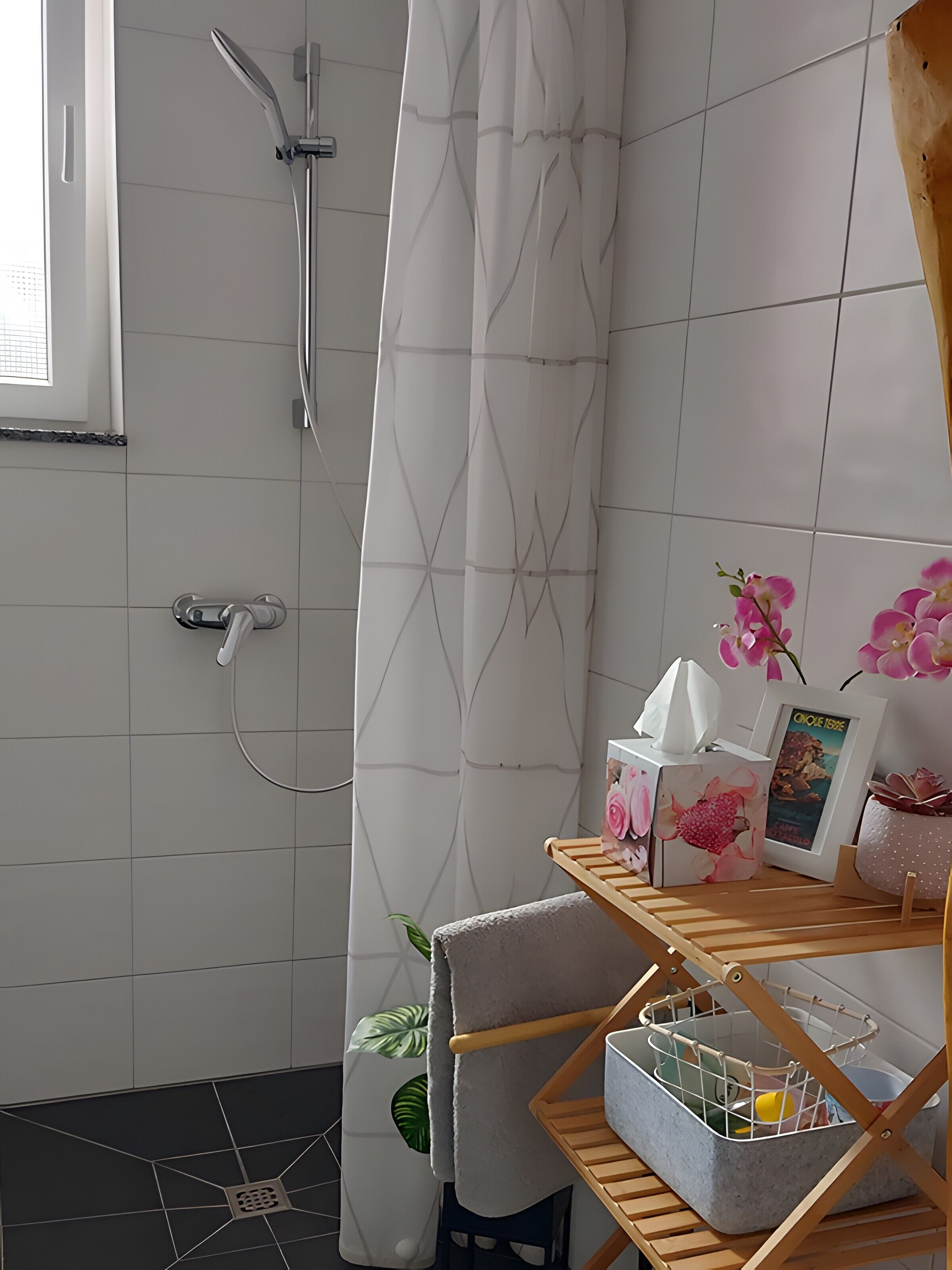 Ducha, secador de pelo, toallas