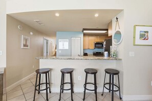Fridge, microwave, oven, stovetop - 3 Bedroom in Aqua Resort! 811 Renovated with Gorgeous Views!  New listing (Panama City Beach)