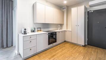 Premium Apartment, Balcony, Lake View | Dapur peribadi | Kerusi tinggi