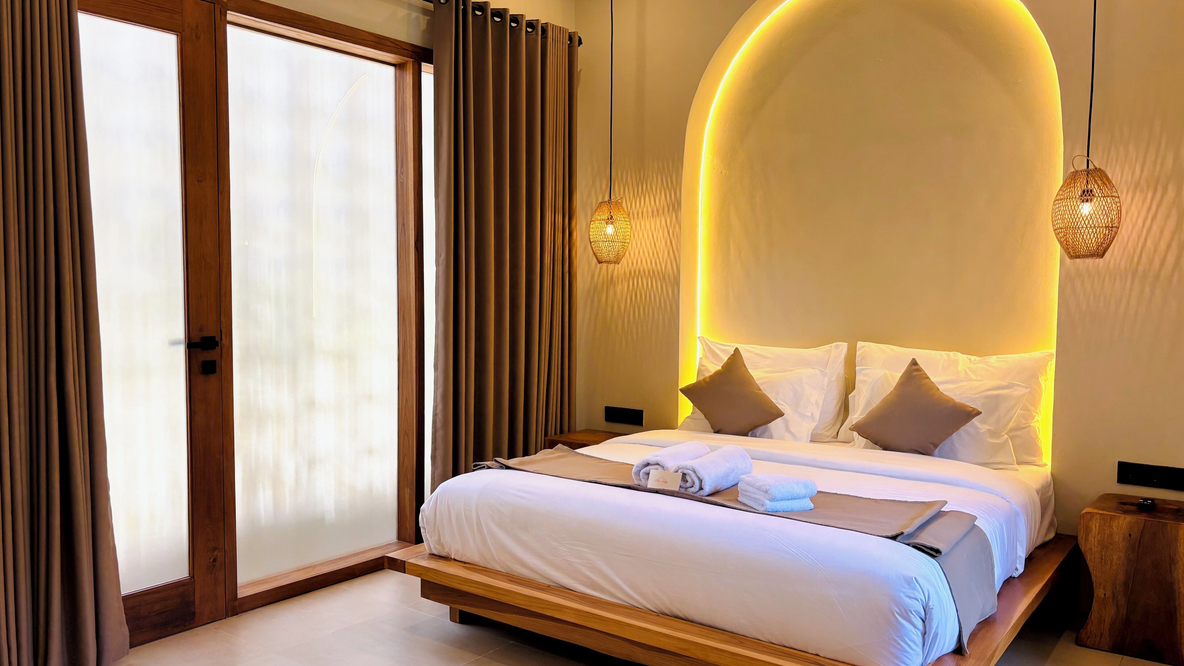 Deluxe Villa, 2 Bedrooms, Pool View | Premium bedding, minibar, blackout curtains, iron/ironing board
