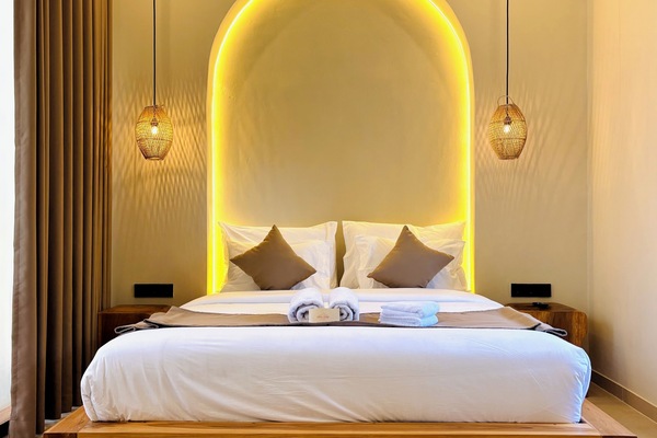 Deluxe Villa, 2 Bedrooms, Pool View | Premium bedding, minibar, blackout curtains, iron/ironing board