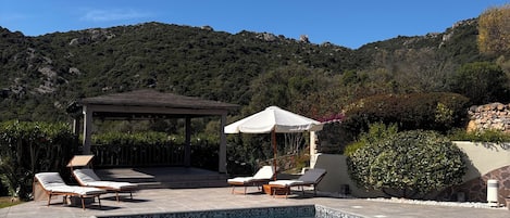 Outdoor pool, open 7:00 AM to 9:00 PM, sun loungers
