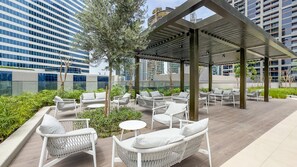 Terrace/patio - Studio with Burj Khalifa Tip View, Easy Access to Downtown Attractions (Dubai)