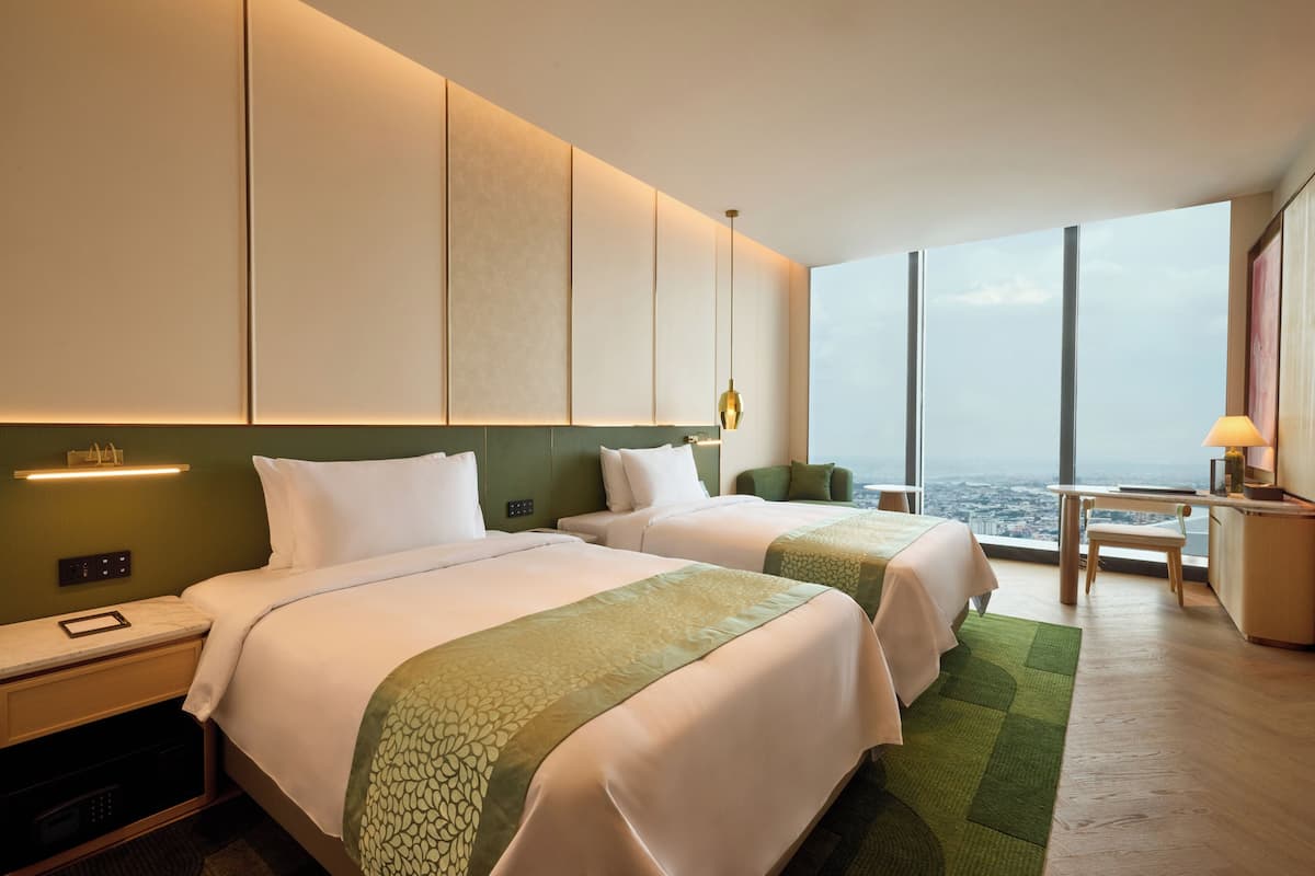 Habitación Deluxe con 2 camas individuales, 2 camas dobles, no fumadores | Ropa de cama de alta calidad y minibar con artículos gratuitos