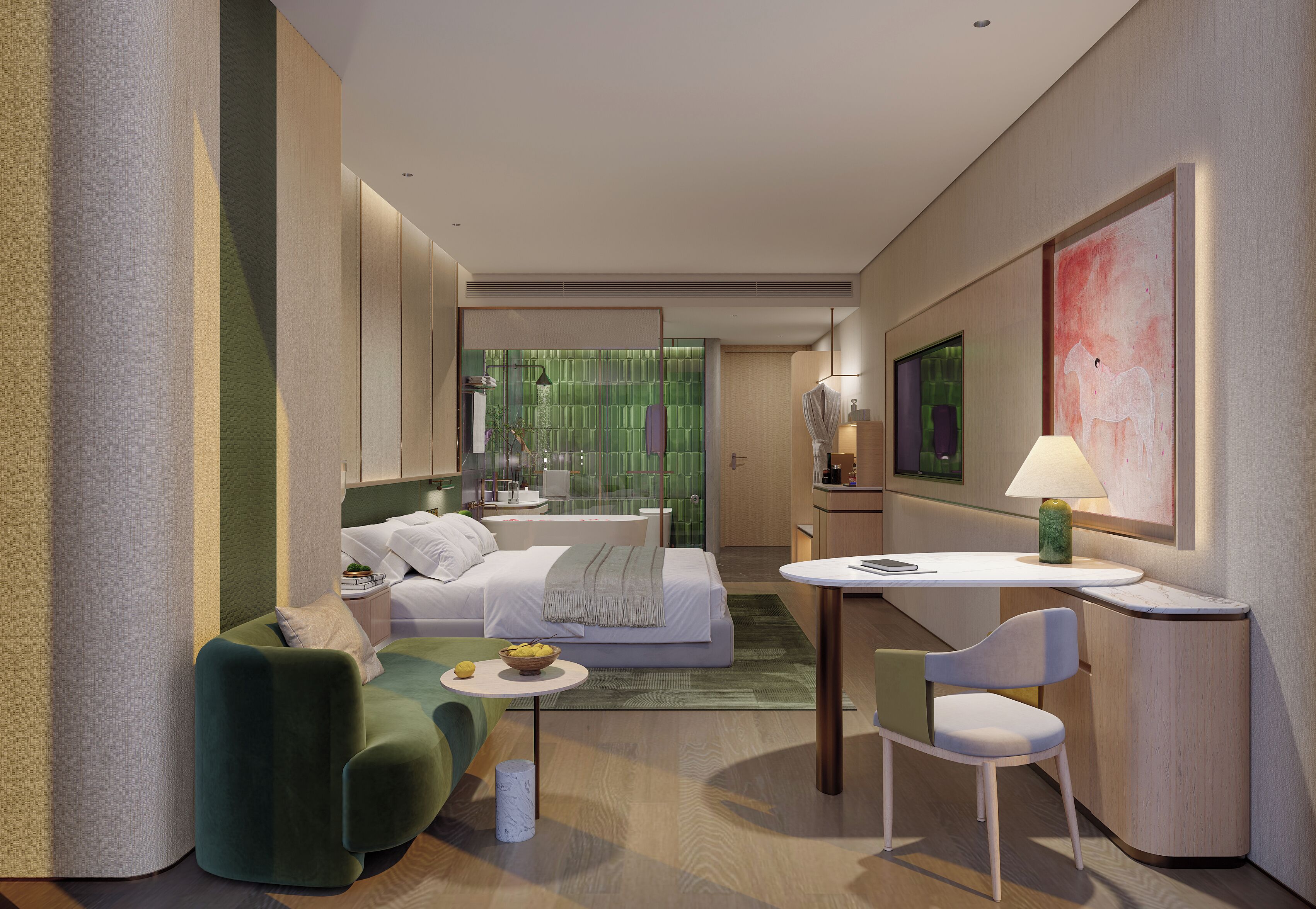 Free minibar, in-room safe, desk, laptop workspace