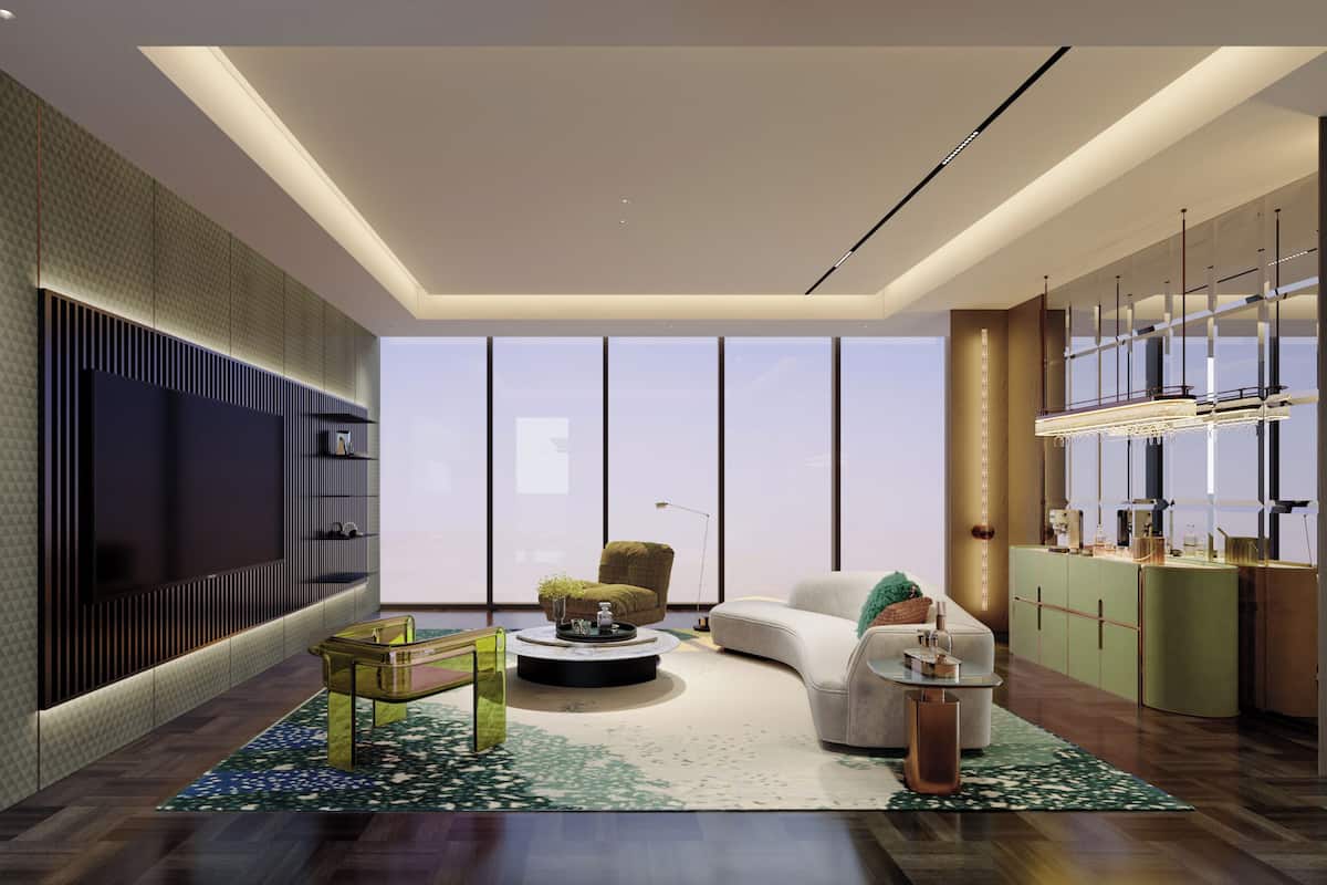 Premier Double Room | Living area | 55-inch Smart TV with cable channels