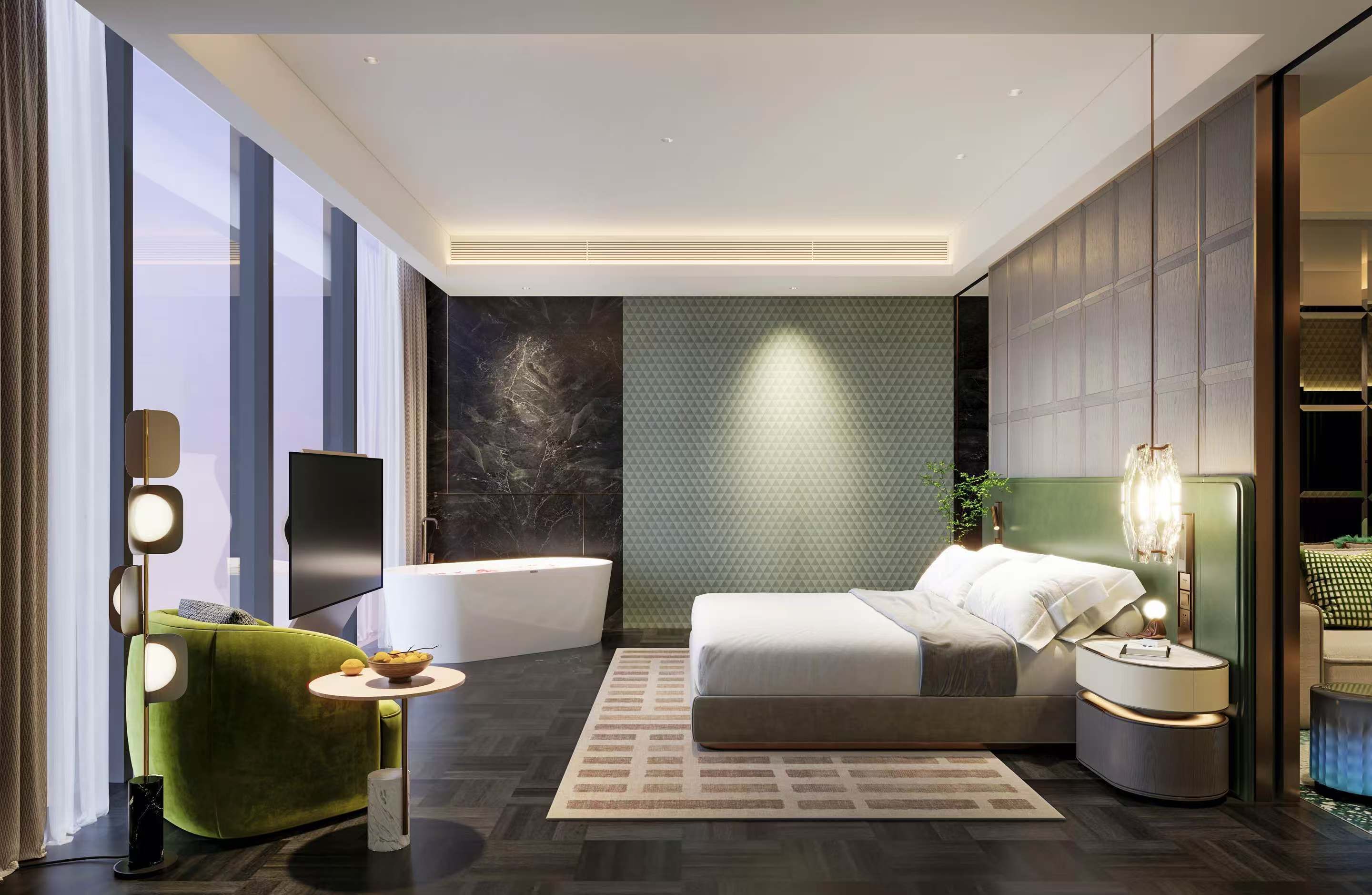 Deluxe Double Room, 1 King Bed, River View | Free minibar, in-room safe, desk, laptop workspace