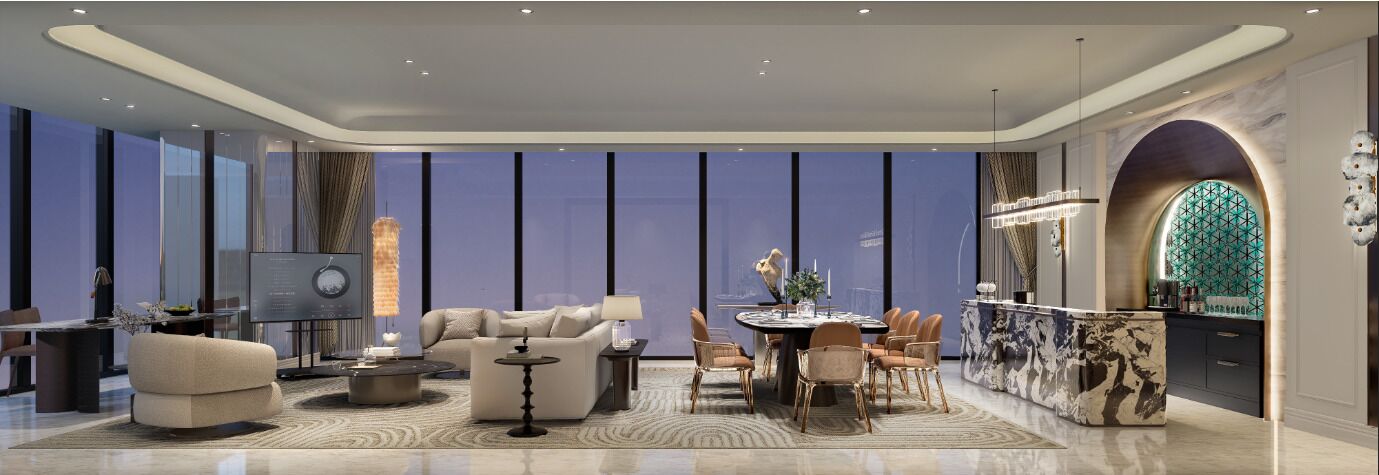 Presidential Suite | Living area | 55-inch Smart TV with cable channels