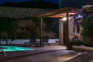Terrace/patio - Ano Mera Villa with Private Pool (ano mera)