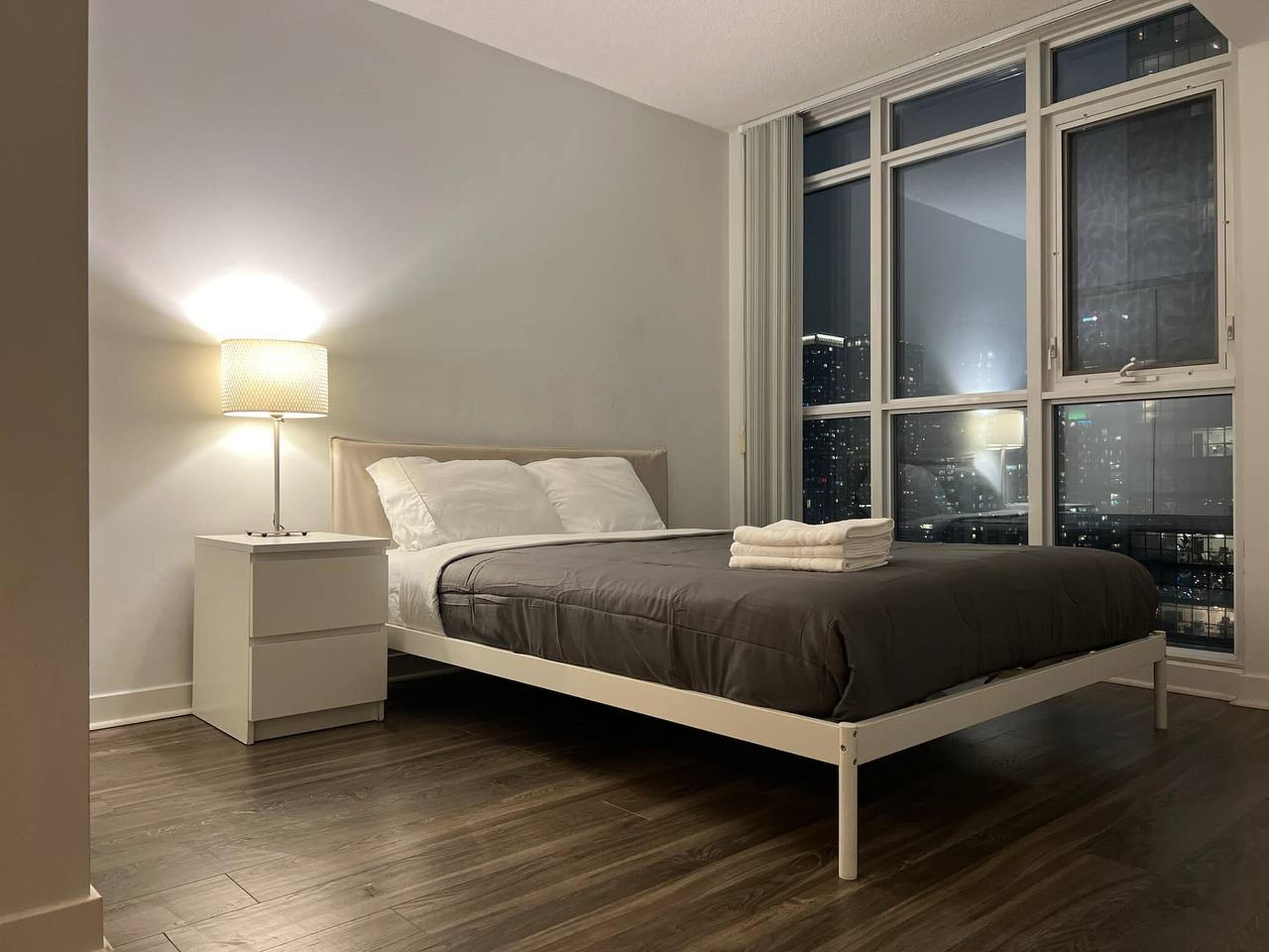 Blackout curtains, iron/ironing board, free WiFi, bed sheets