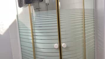 Hair dryer, towels, toilet paper