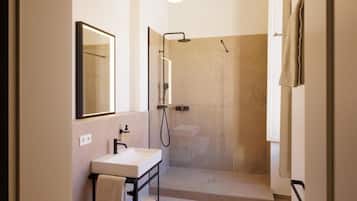 Chambre double, vue sur la cour intérieure | Salle de bain