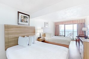 1 bedroom, Internet, bed sheets - Oceanfront 11th Floor Room | 2 Queen Beds | Kitchen | Dog Friendly (Myrtle Beach)