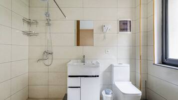 Slippers, soap, shampoo, toilet paper
