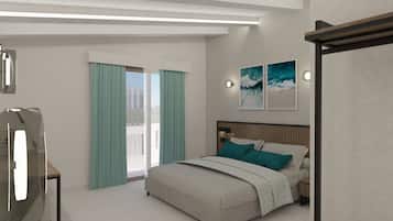 Deluxe trippelrum - balkong - utsikt mot trÀdgÄrden