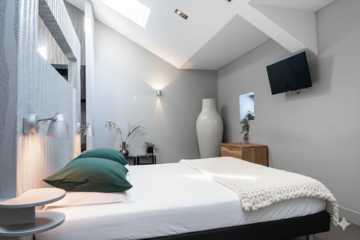 Oss suite for business or fun – private bathroom, Smart TV, and cozy interiors.
