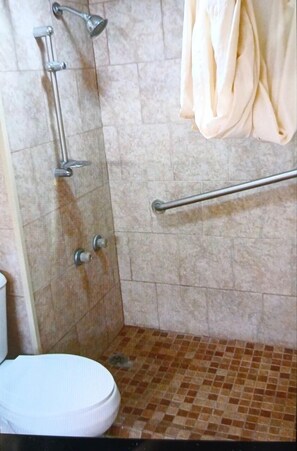 Habitación doble superior, 2 camas de matrimonio | Baño | Ducha y toallas