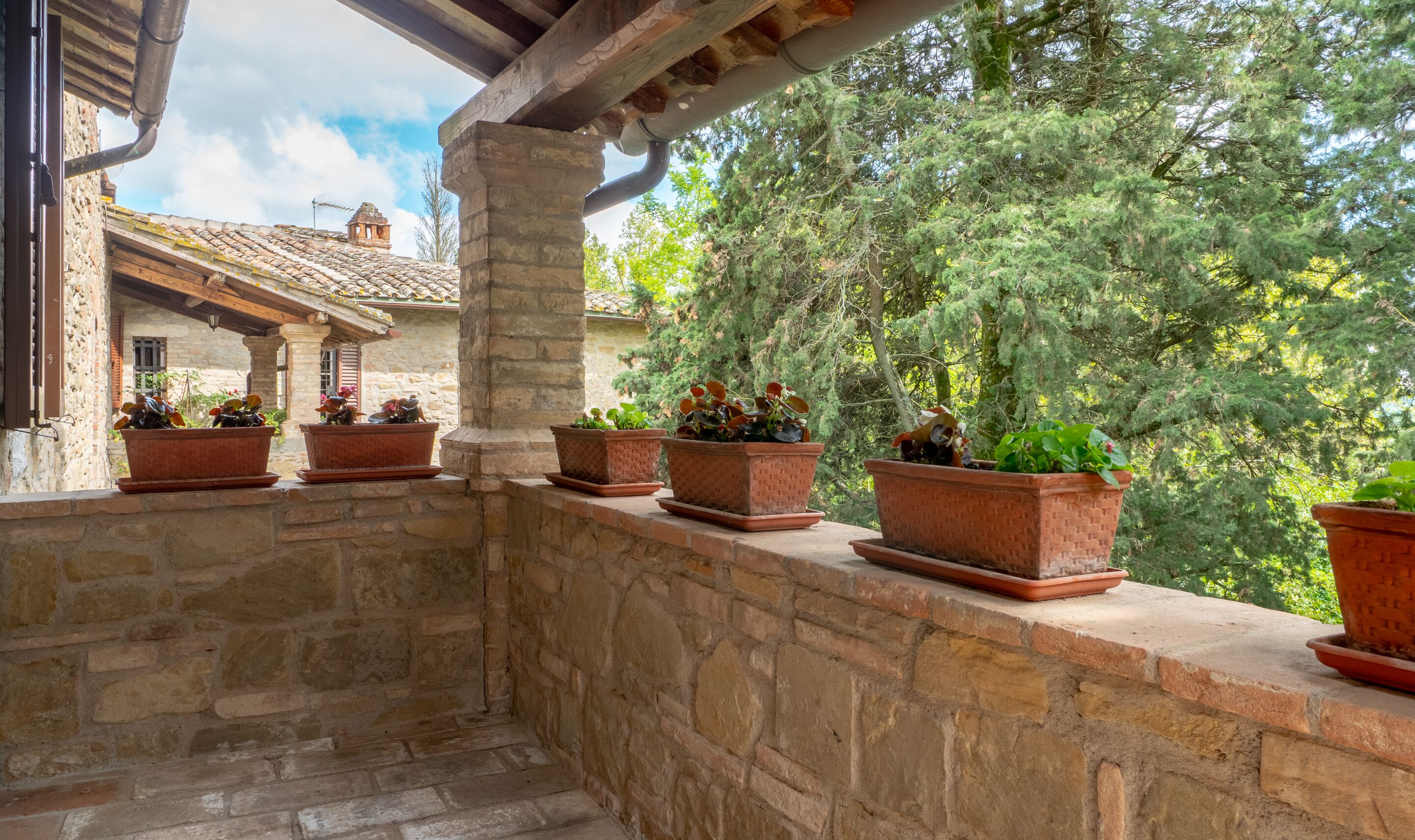 Suite, balcon, vue jardin