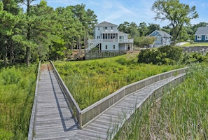 Exterior - Soundfront Getaway | 4BR + Bonus Rooms + Golf Cart Access (Emerald Isle)