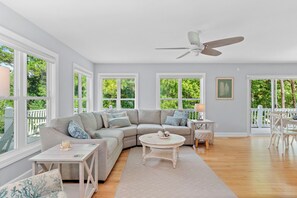 Smart TV - Soundfront Getaway | 4BR + Bonus Rooms + Golf Cart Access (Emerald Isle)