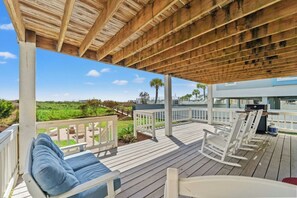 Terrace/patio - 1 Sandy Shore- Oceanfront 6BR House- Cherry Grove (North Myrtle Beach)