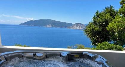 spacious luxury villa with hot tub and path to beach