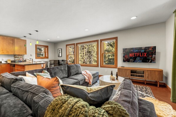Smart TV, table football, ping pong, books