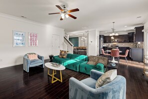 Living area - 4BR Charlotte Retreat - Fenced Yard + Outlets (Charlotte)