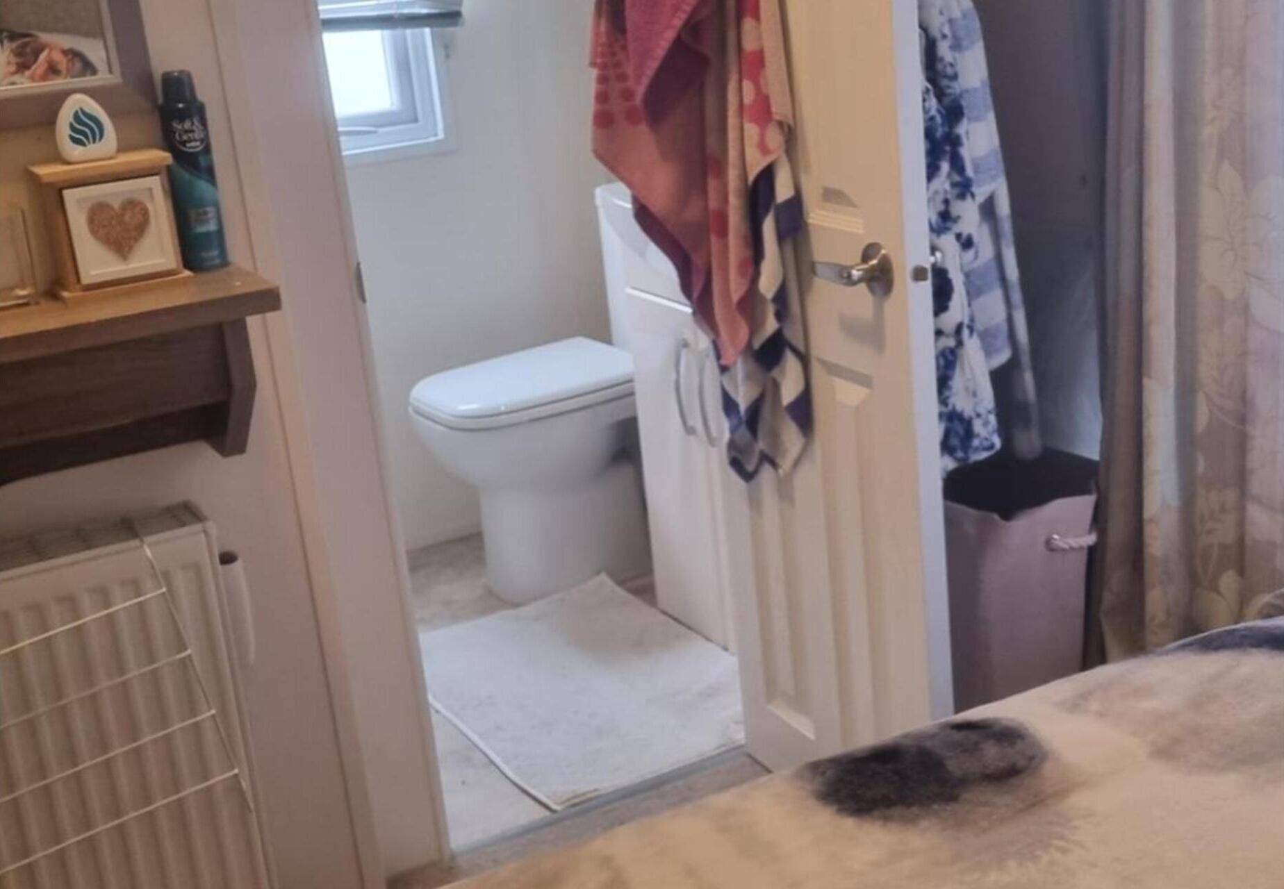 Combined shower/bathtub, deep-soaking bathtub, hair dryer, towels