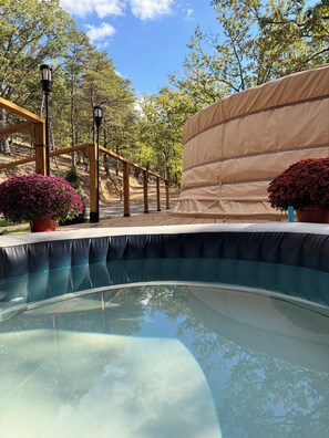 Pool - Luxury Nomadic Yurt Romantic Getaway with Sauna and Hot Tub on private 8 acres (Keyser)