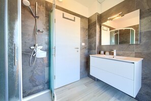 Shower, hair dryer, bidet, towels - Wabi Sabi - Villa with Exceptional Sea&Town Views (Vrbnik)