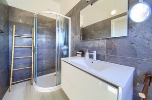Shower, hair dryer, bidet, towels - Wabi Sabi - Villa with Exceptional Sea&Town Views (Vrbnik)