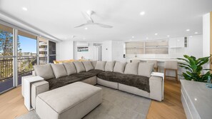 Living area - Absolute Beachfront 3BR Luxury | Stunning Ocean Views | Walk Everywhere (Mooloolaba)