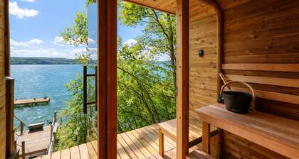 Seneca Lakefront | Hot Tub, Sauna & Epic Game Room / Bar