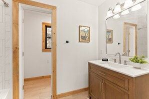 Bathroom - Seneca Lakefront | Hot Tub, Sauna & Epic Game Room / Bar (Penn Yan)