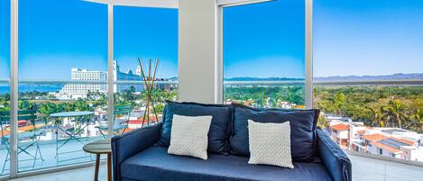 Condo, 1 Queen Bed with Sofa bed, Pool Access, Ocean View (Maritima Golf # 5A) | Living area