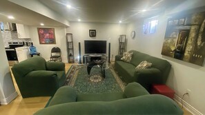 Living area - Executive 1250sqft Legal Suite - Modern, Furnished & Private in Meadowlands (Hamilton)