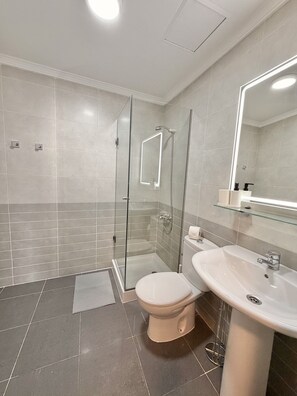 Shower, hair dryer, bidet, towels - Dragos Suites 104 (Arrecife)