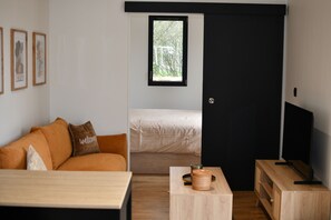 Interior - LILICASE Bungalow. A cosy little nest in nature. (Saint laurent de la Pree)