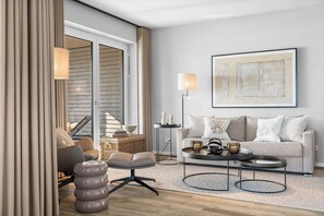 Living area - Modern Apartment Pure Travemünde with Terrace, Parking and Partial Sea View (Lübeck)