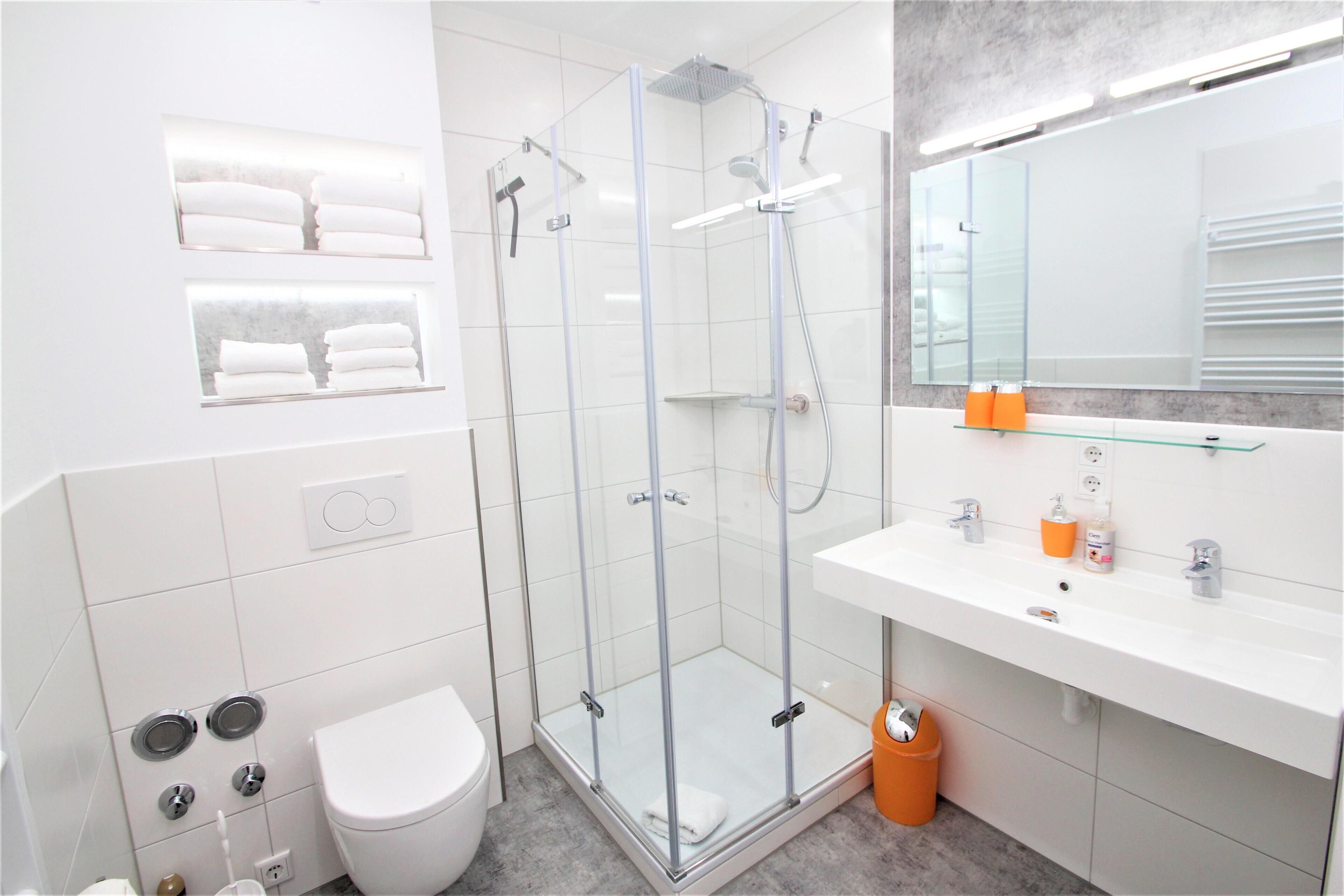Shower, hair dryer