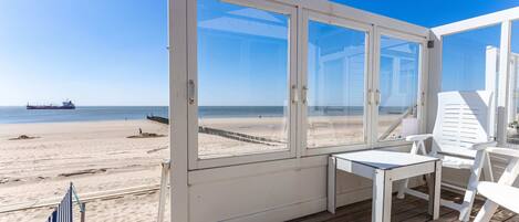 在海灘附近