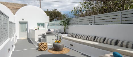 Villa, 1 grand lit et 1 canapé-lit, piscine privée | Terrasse/patio
