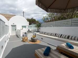 Villa, 1 cama Queen size y sofá cama, alberca privada | Terraza o patio