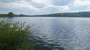 A calm lake with a forested shoreline and a cloudy sky. - La Grange de Marie studio 2 persons (Monampteuil)