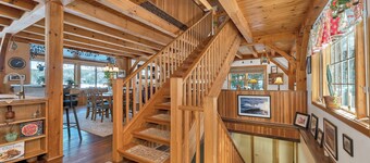 3 BR Lakefront Sandy Beach 1 Dock Sleeps 8 Fire Pit Views Peaceful